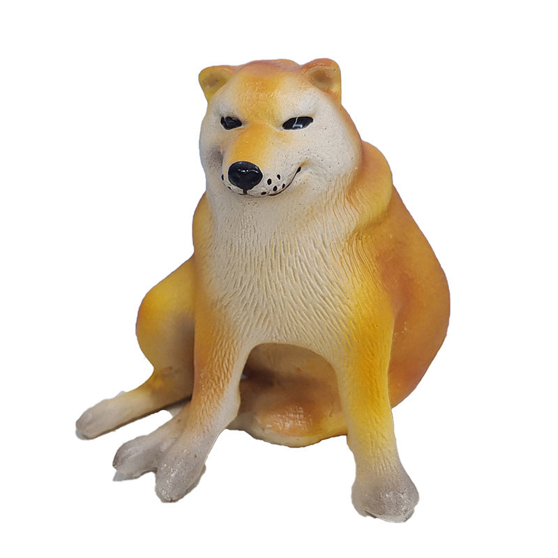 Cheems waste Shiba Inu sand sculpture dog ornament funny muscle Shiba Inu desktop decoration tide play resin crafts