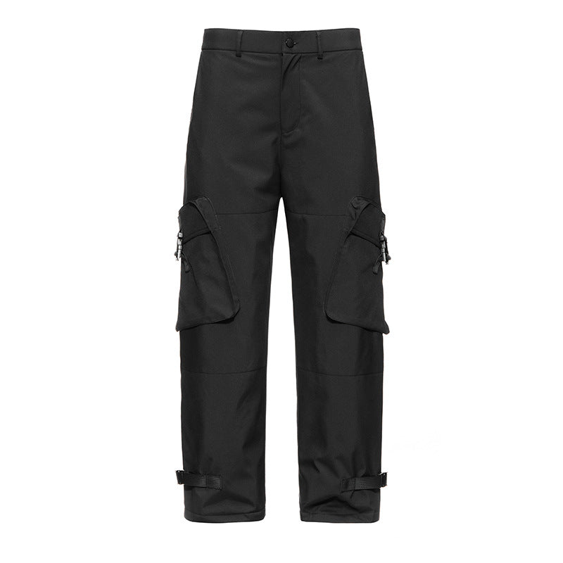 IZEXX tide brand winter velvet ski pants hard shell windproof and cold-resistant charging down pants 90 white duck down casual pants
