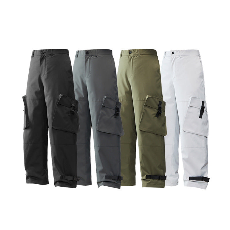IZEXX tide brand winter velvet ski pants hard shell windproof and cold-resistant charging down pants 90 white duck down casual pants
