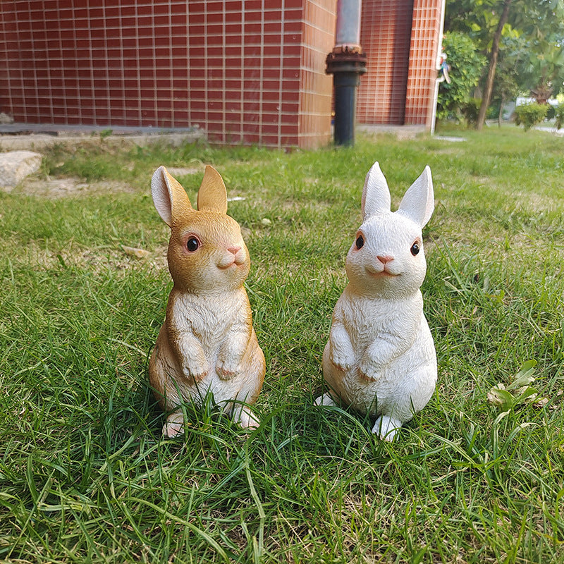 Creative simulation resin ornament cute bunny desktop decoration living room home room decoration gift props