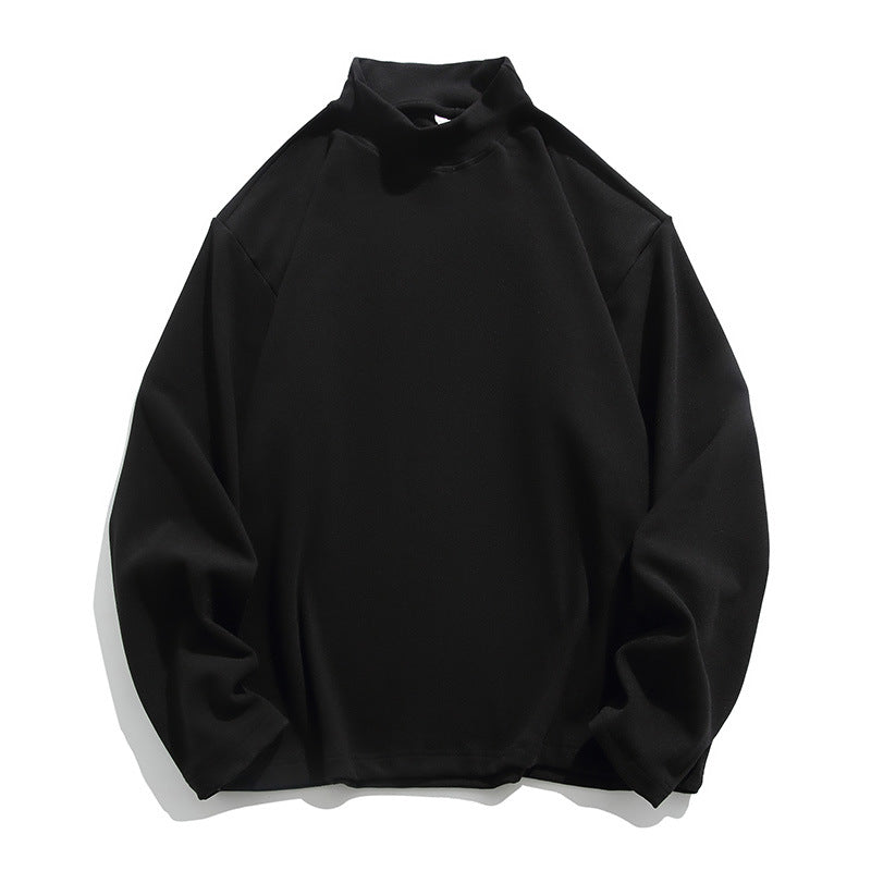 IZEXX Japanese solid color German velvet long-sleeved T-shirt boys trendy brand loose top men's winter versatile bottoming shirt T-shirt