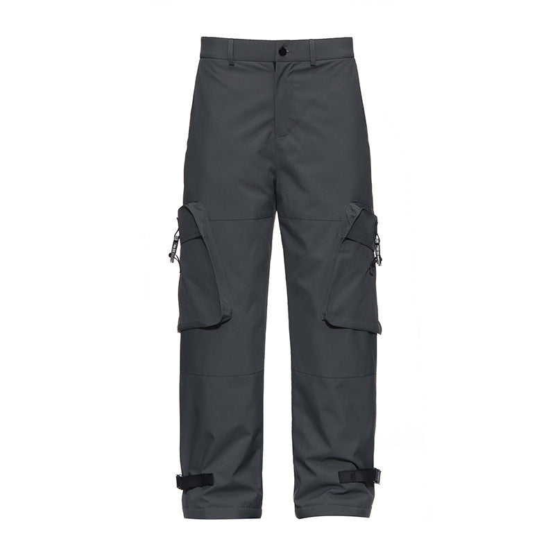 IZEXX tide brand winter velvet ski pants hard shell windproof and cold-resistant charging down pants 90 white duck down casual pants