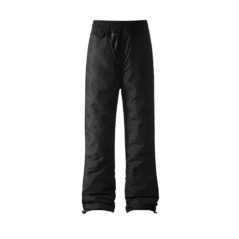 IZEXX tide brand winter soft shell charging pants removable duck down liner thickened down pants warm windproof casual pants