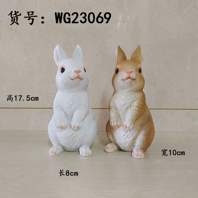 Creative simulation resin ornament cute bunny desktop decoration living room home room decoration gift props