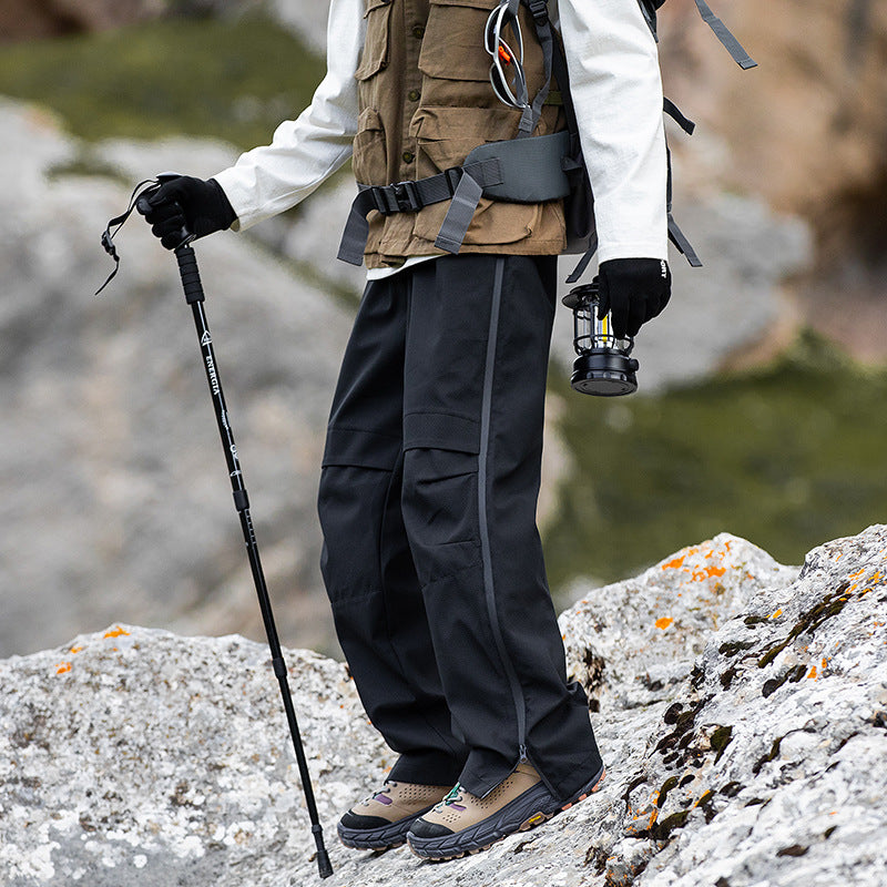 IZEXX tide brand mountain outdoor charging pants men's climbing sports side open casual pants functional wind tooling trousers