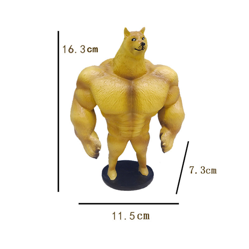 Cheems waste Shiba Inu sand sculpture dog ornament funny muscle Shiba Inu desktop decoration tide play resin crafts