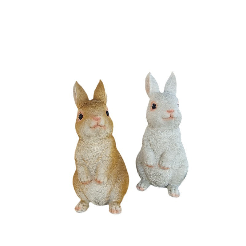 Creative simulation resin ornament cute bunny desktop decoration living room home room decoration gift props