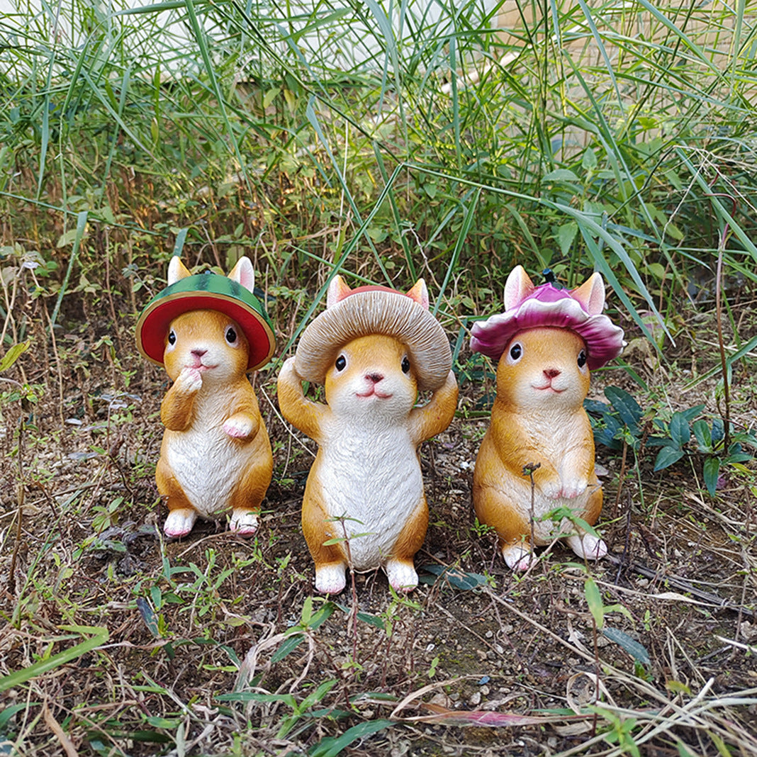 Cartoon Creative Rabbit Animal Garden Small Ornament Resin Crafts Garden Balcony Flower Bed Desktop Handmade Decoration