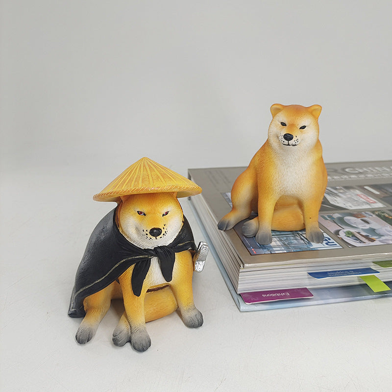 Cheems waste Shiba Inu sand sculpture dog ornament funny muscle Shiba Inu desktop decoration tide play resin crafts