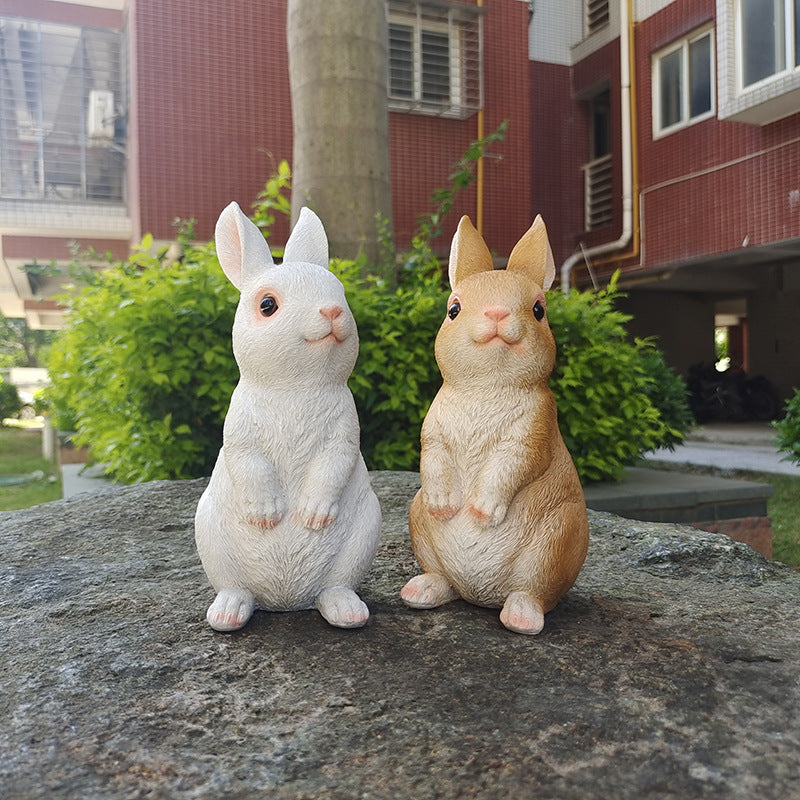 Creative simulation resin ornament cute bunny desktop decoration living room home room decoration gift props