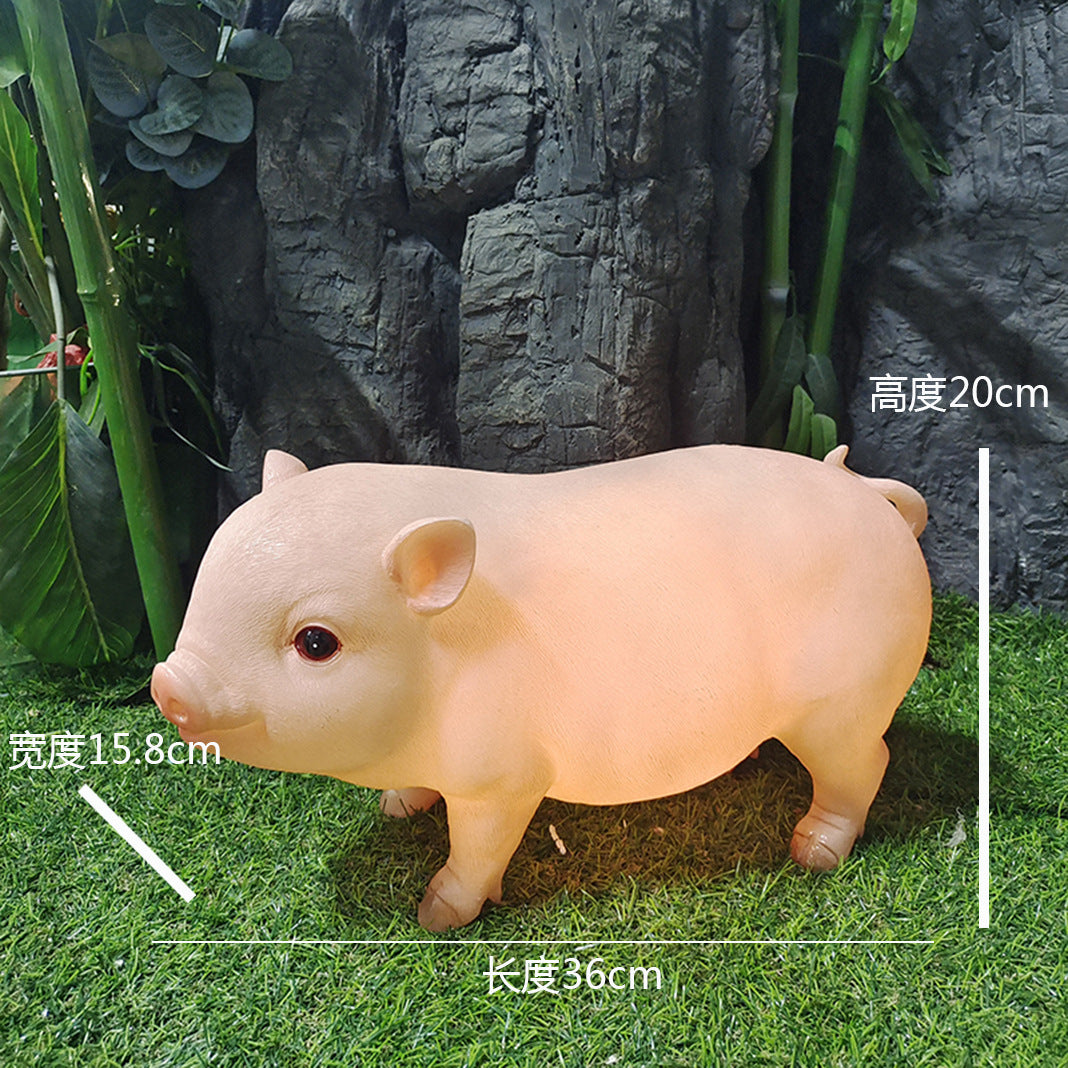 Simulated luminous small animal light Garden solar light Rabbit light Panda light Squirrel light Pig light Landscape decoration