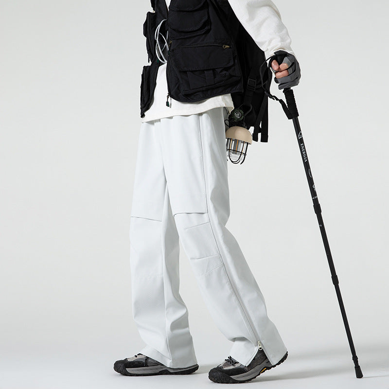 IZEXX tide brand mountain outdoor charging pants men's climbing sports side open casual pants functional wind tooling trousers