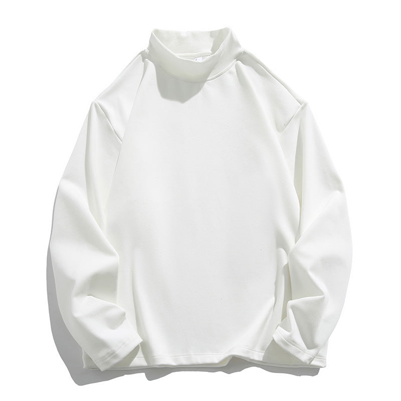 IZEXX Japanese solid color German velvet long-sleeved T-shirt boys trendy brand loose top men's winter versatile bottoming shirt T-shirt