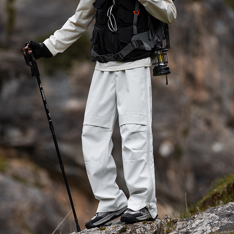 IZEXX tide brand mountain outdoor charging pants men's climbing sports side open casual pants functional wind tooling trousers