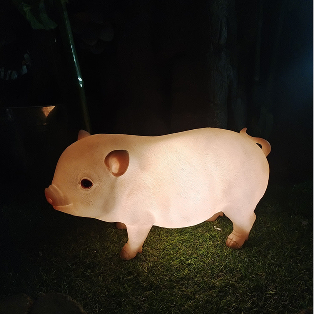 Simulated luminous small animal light Garden solar light Rabbit light Panda light Squirrel light Pig light Landscape decoration