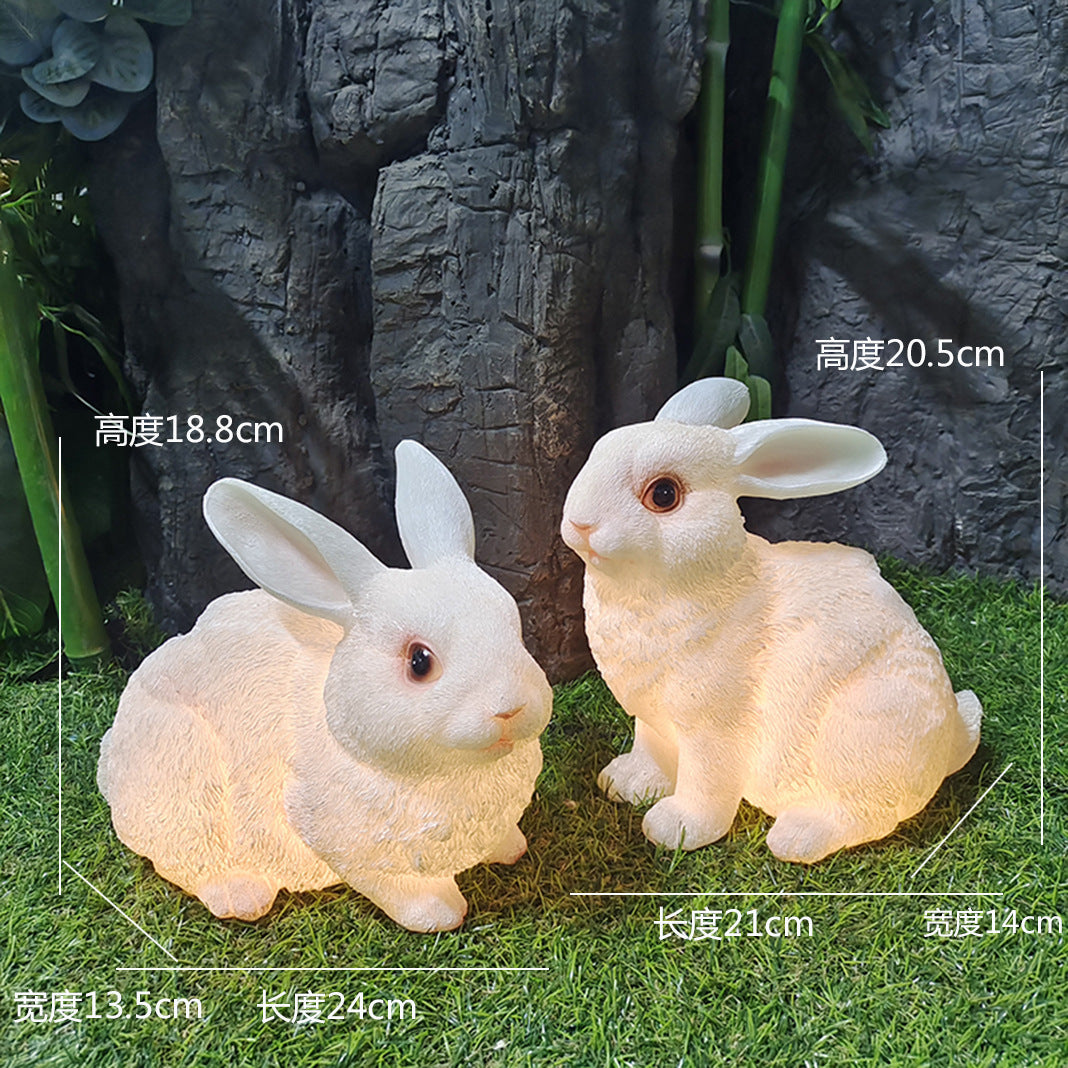 Simulated luminous small animal light Garden solar light Rabbit light Panda light Squirrel light Pig light Landscape decoration