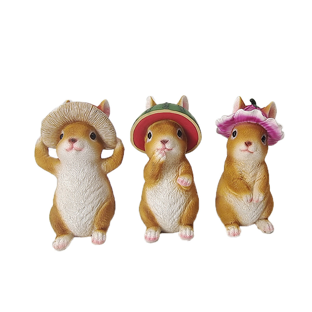 Cartoon Creative Rabbit Animal Garden Small Ornament Resin Crafts Garden Balcony Flower Bed Desktop Handmade Decoration