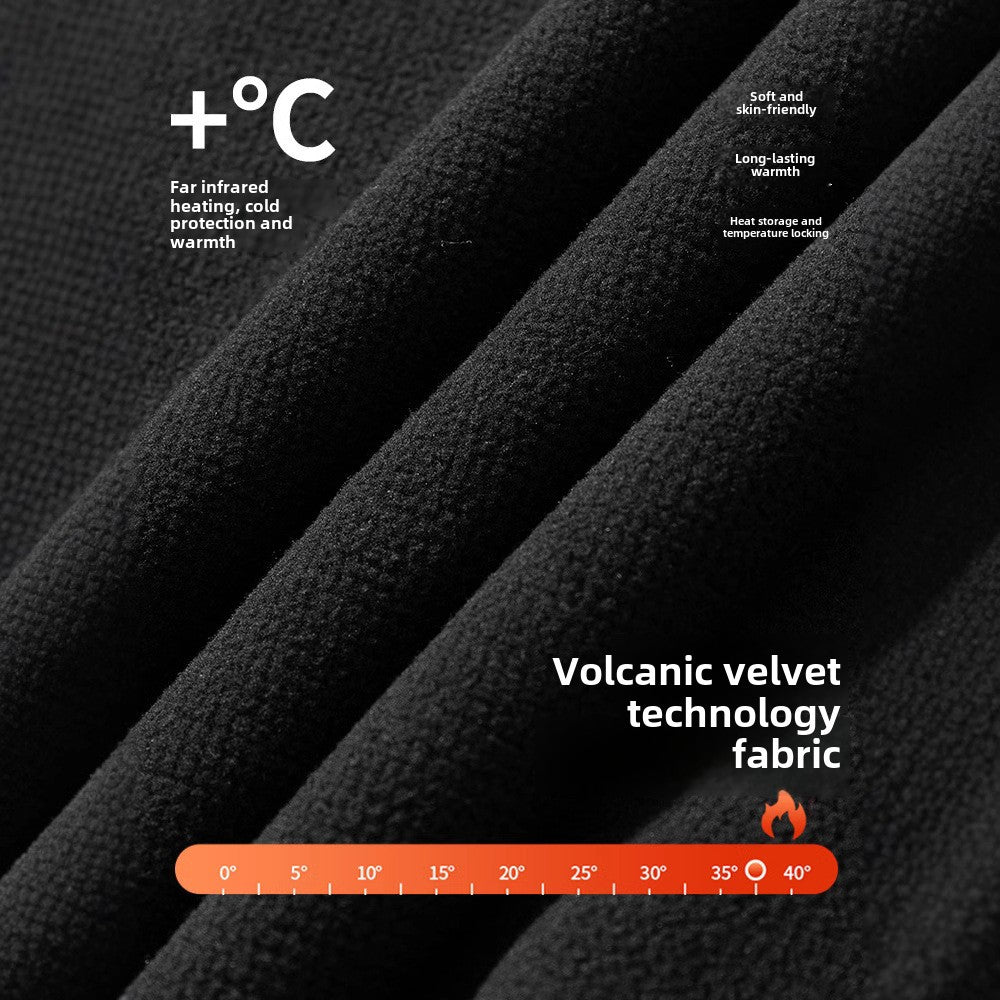 IZEXX trendy brand autumn and winter new volcanic fleece cardigan jacket outdoor sports warm and cold-resistant couple long-sleeved T-shirt
