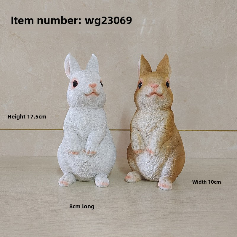 Creative simulation resin ornament cute bunny desktop decoration living room home room decoration gift props