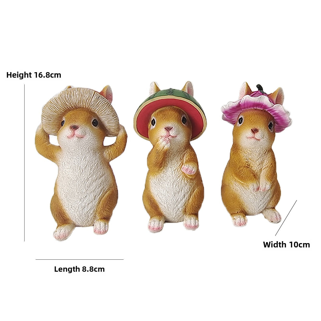 Cartoon Creative Rabbit Animal Garden Small Ornament Resin Crafts Garden Balcony Flower Bed Desktop Handmade Decoration