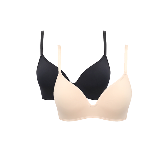 Wireless Bra Black & Skin