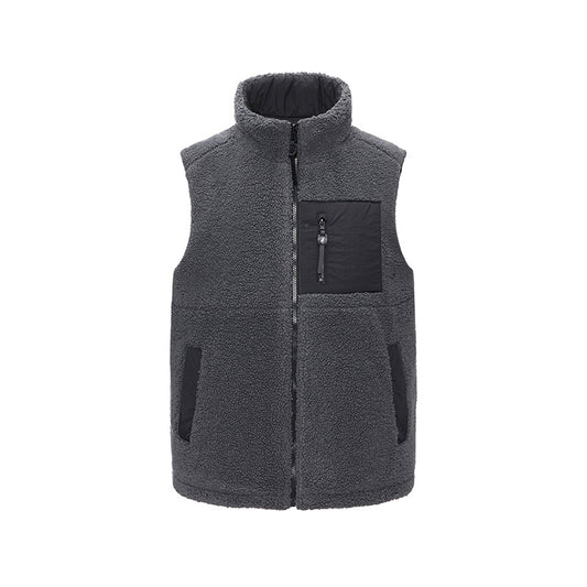 izexx trendy brand, new in winter, contrasting colors in autumn and winter, splicing stand-up collar vest for men and women, double-sided outer wear, outdoor warmth