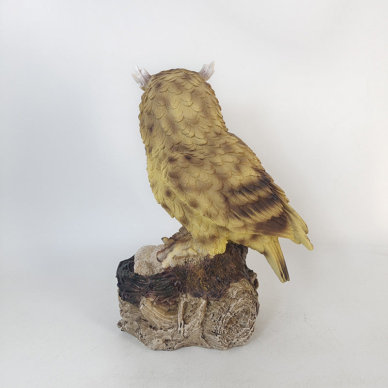 Cross-border simulated owl ornament outdoor garden creative owl mother and son ornament resin handicraft