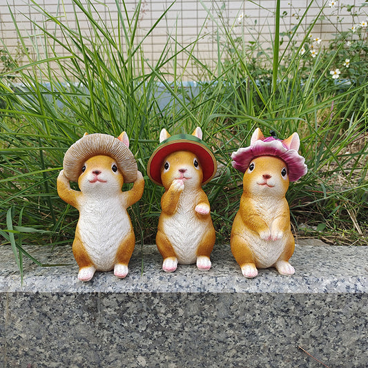 Cartoon Creative Rabbit Animal Garden Small Ornament Resin Crafts Garden Balcony Flower Bed Desktop Handmade Decoration