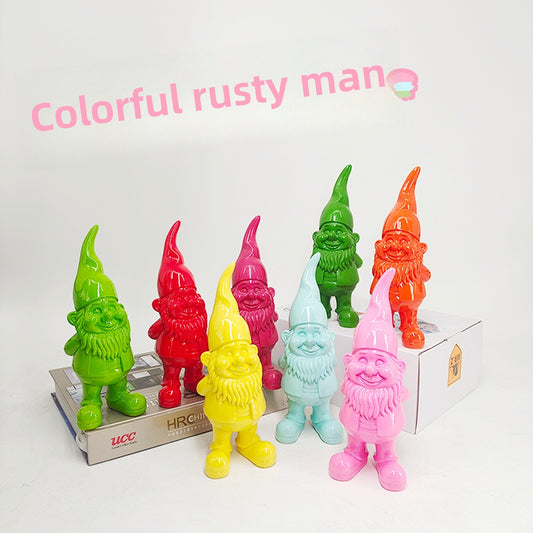 Cross-border European and American hot-selling candy color dwarf dwarf resin handicraft home office decoration ornament