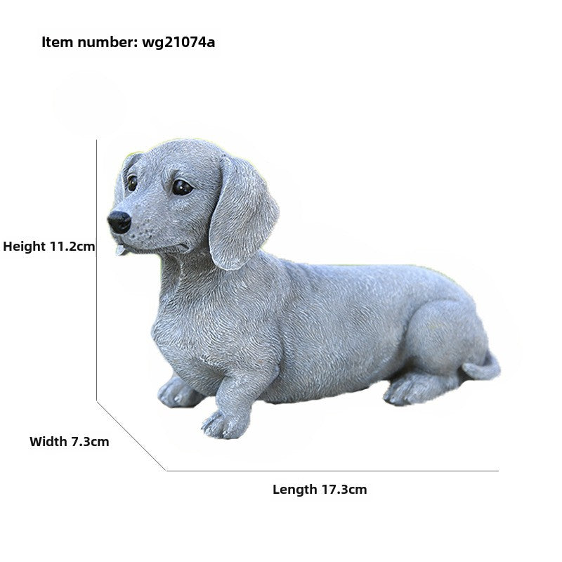 Cross-border new product simulation Dachshund dog resin ornament courtyard lawn garden landscape home entrance decoration