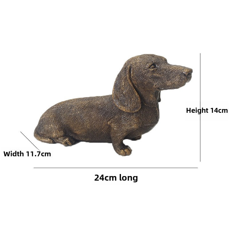 Cross-border new product simulation Dachshund dog resin ornament courtyard lawn garden landscape home entrance decoration